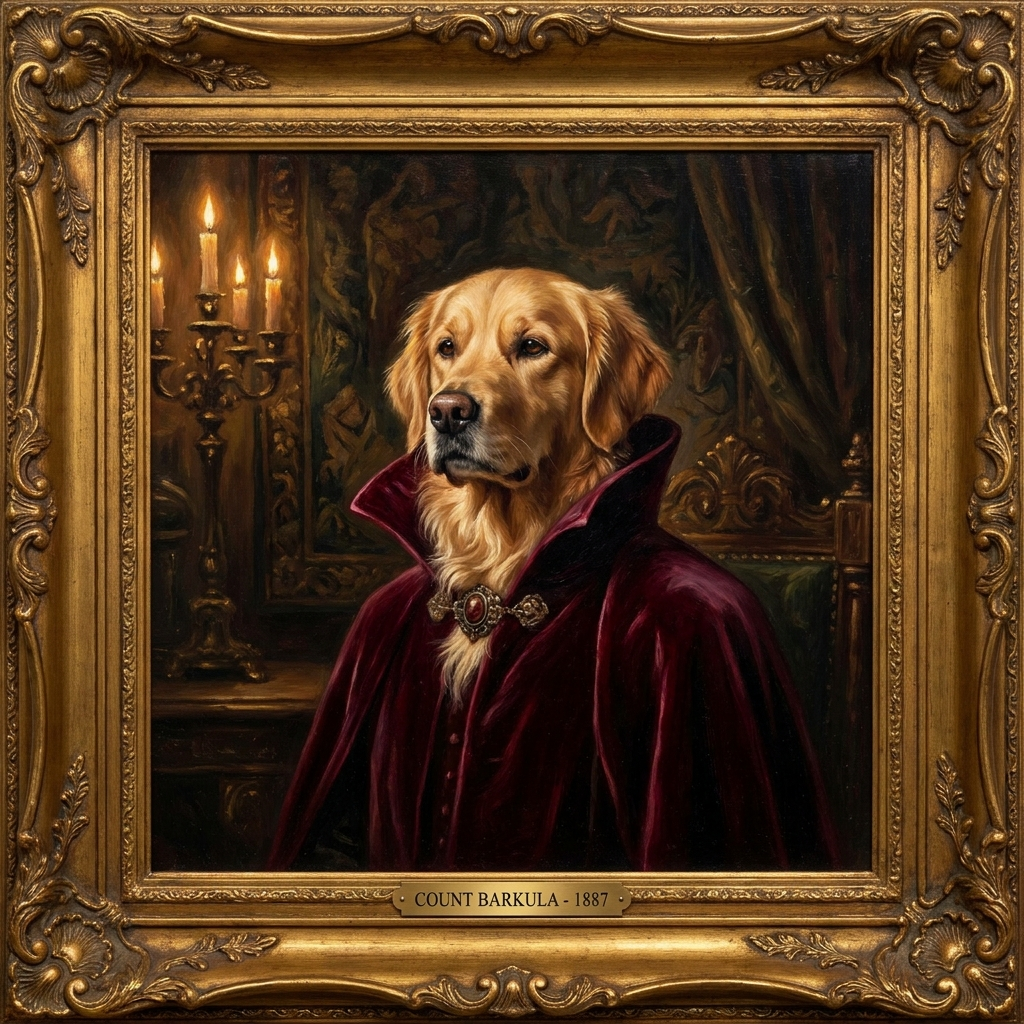 A pet portrait in the The Count style