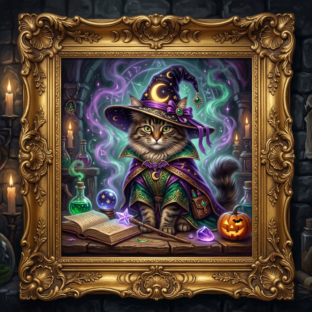 A pet portrait in the The Coven style